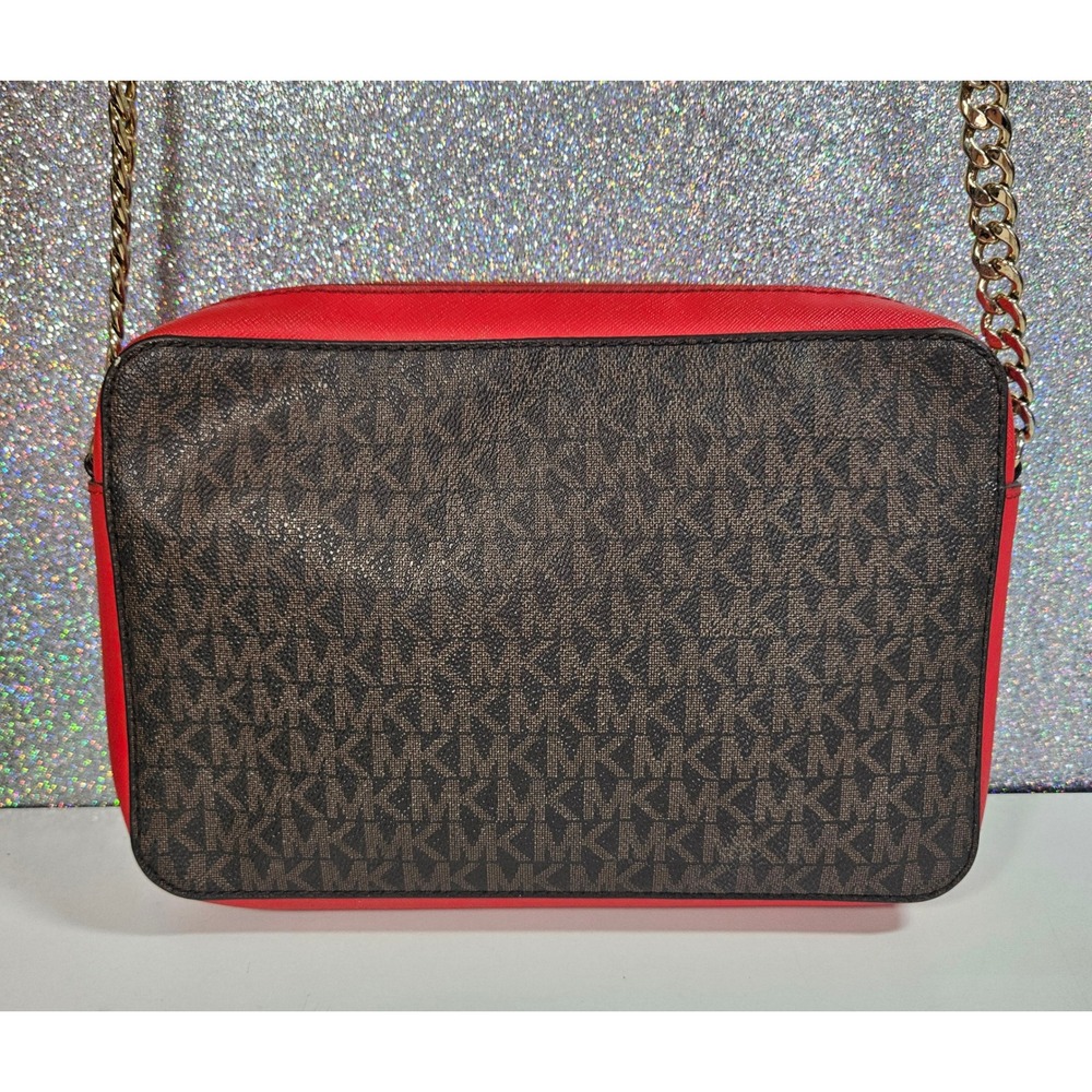 Michael Kors MK Limited Edition Butterfly Crossbody Bag Monogram Logo Gold Chain - Picture 2 of 9